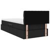 vidaXL Bett mit Stauraum und LED mit LED Schwarz 100 x 200 cm Stoff