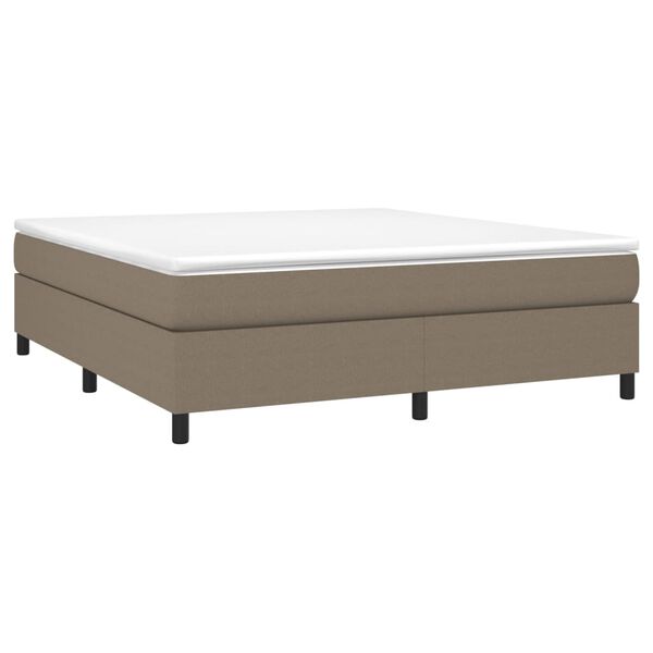 vidaXL Boxspringbett mit Matratze Taupe 180x200 cm Stoff