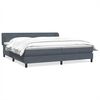 vidaXL Boxspringbett mit Matratzen Dunkelgrau 180x210 cm Samt