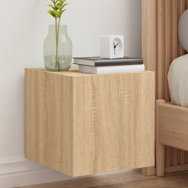 vidaXL TV-Wandschr&auml;nke mit LED-Leuchten 2 Stk. Sonoma-Eiche