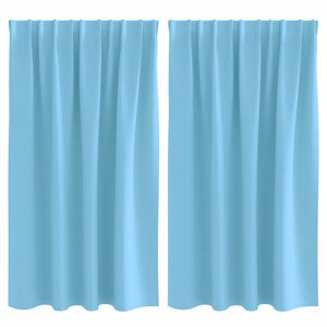 vidaXL Verdunkelungs-Vorh&auml;nge mit Ringen 2 pcs Himmelblau 140 x 140 cm