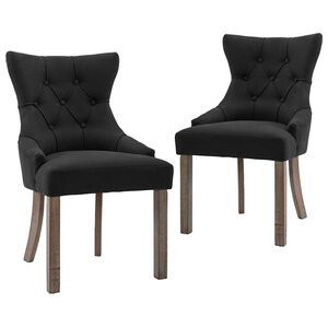 vidaXL Esszimmerst&uuml;hle 2 Stk. Schwarz Stoff