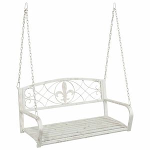 vidaXL Schaukelbank Stahl 110,5 x 59 x 55 cm Antik Wei&szlig;