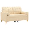 vidaXL 2-Sitzer-Sofa mit Kissen Creme 120 cm Stoff