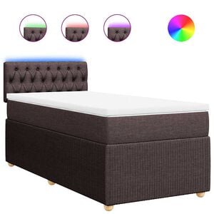 vidaXL Boxspringbett mit Matratze Dunkelbraun 80x200 cm Stoff