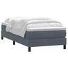vidaXL Boxspringbett mit Matratze Dunkelgrau 90x220 cm Samt