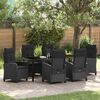 vidaXL Garten Essgruppe mit Kissen 7 pcs Schwarz Poly-Rattan