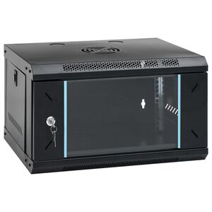 vidaXL 6HE Wandmontierter Netzwerkschrank 19" IP20 53x40x30 cm