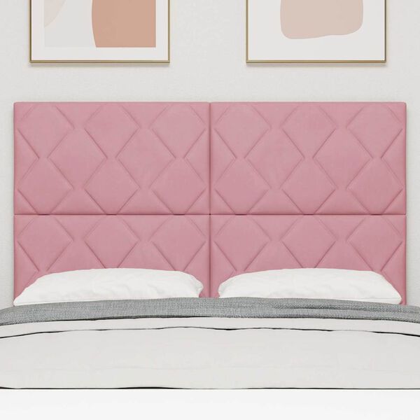 vidaXL LED Kopfteil Rosa 160 cm Kunstleder