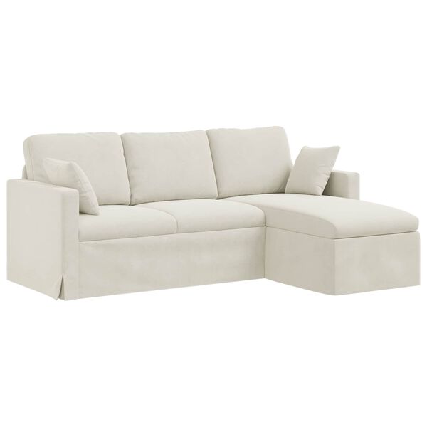 vidaXL Sofa Creme 198 x 134 x 80 cm Samt