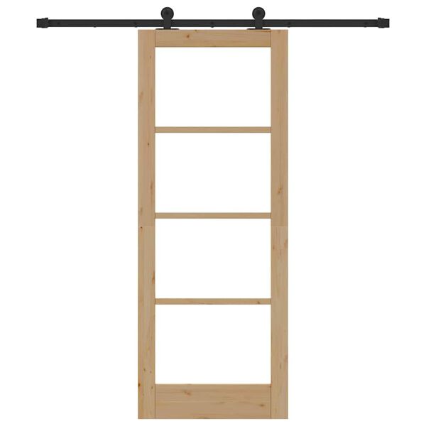 vidaXL Schiebet&uuml;r ORKDAL Nat&uuml;rlich und Schwarz 78 x 202 cm