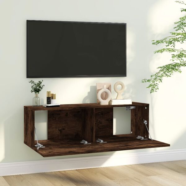 vidaXL TV-Wandschrank Räuchereiche 100x30x30 cm Holzwerkstoff