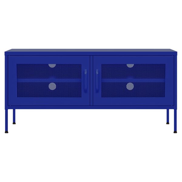 vidaXL TV-Schrank Marineblau 105x35x50 cm Stahl