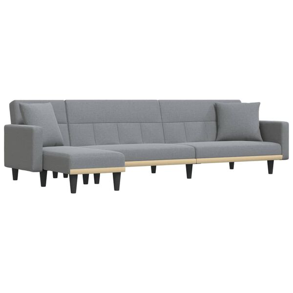 vidaXL Schlafsofa in L-Form Hellgrau 275x140x70 cm Stoff