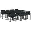 vidaXL 9-tlg. Garten-Essgruppe mit Kissen Schwarz Poly Rattan
