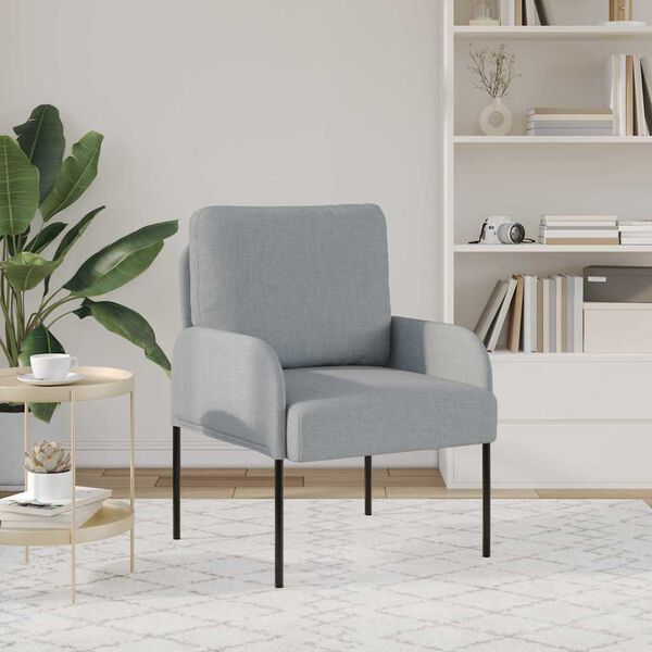 vidaXL Sofas mit Kissen 55cm Hellgrau Sperrholz