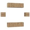 vidaXL TV-Schrankset Wandmontiert 6 pcs Artisan-Eiche Holzwerkstoff