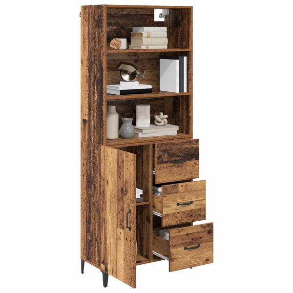 vidaXL Highboard Altholz 69,5 x 34 x 180 cm Holzwerkstoff