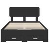 vidaXL Bettrahmen mit Kopfteil Schwarz 135 x 190 cm Holzwerkstoff