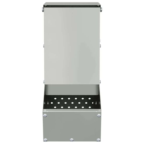 vidaXL Kaninchenf&uuml;tterer Silber 12,5 x 26 x 28,5 cm Verzinkter Stahl