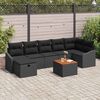 vidaXL Gartensofa-set mit Kissen 8 pcs Schwarz Poly Rattan