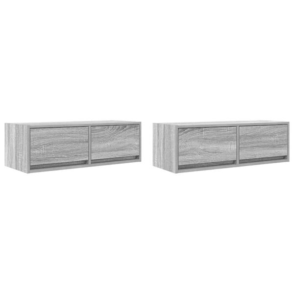 vidaXL TV-Schränke 2 Stk. Grau Sonoma 80x31x25,5 cm Holzwerkstoff