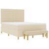 vidaXL Boxspringbett mit Matratze Creme 140 x 200 cm Stoff