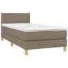 vidaXL Boxspringbett mit Matratze Taupe 100x200 cm Stoff