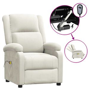 vidaXL Massagesessel Elektrisch Creme Samt