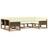 vidaXL Outdoor-Sofagarnitur mit Kissen 6 pcs Natur und Creme