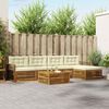 vidaXL Outdoor-Sofagarnitur mit Kissen 6 pcs Natur und Creme