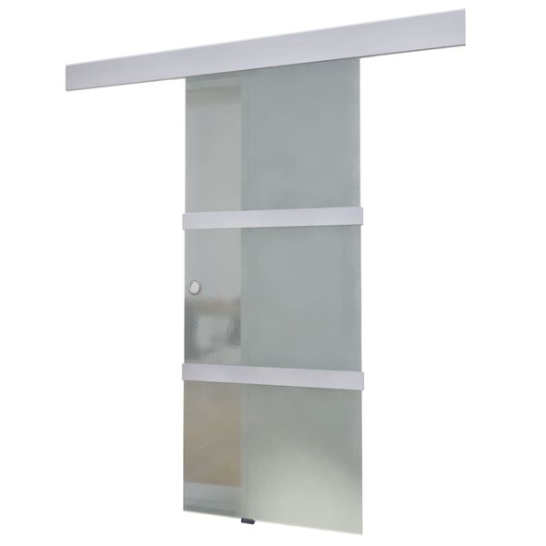 vidaXL Schiebetür Glas und Aluminium 178 cm Silbern