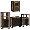vidaXL Badezimmerm&ouml;bel-Set mit Regal 4 pcs Mehrfarbig Massives Altholz