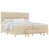 vidaXL Boxspringbett mit Kopfteil Creme 200 x 200 cm Stoff