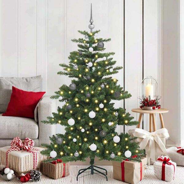vidaXL K&uuml;nstlicher klappbarer Weihnachtsbaum Gr&uuml;n 150 cm PVC und Stahl