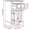 vidaXL Nachttisch Wei&szlig; 35 x 32,5 x 58 cm Massives Kiefernholz