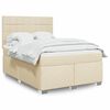 vidaXL Boxspringbett mit Matratze Creme 140x190 cm Stoff
