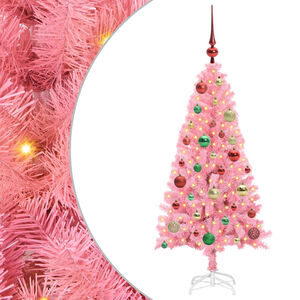 vidaXL Weihnachtsbaum mit 150 LEDs mit St&auml;nder Rosa 120 cm PVC