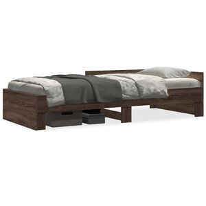 vidaXL Bettgestell ohne Matratze Braun Eiche 75x190 cm Holzwerkstoff