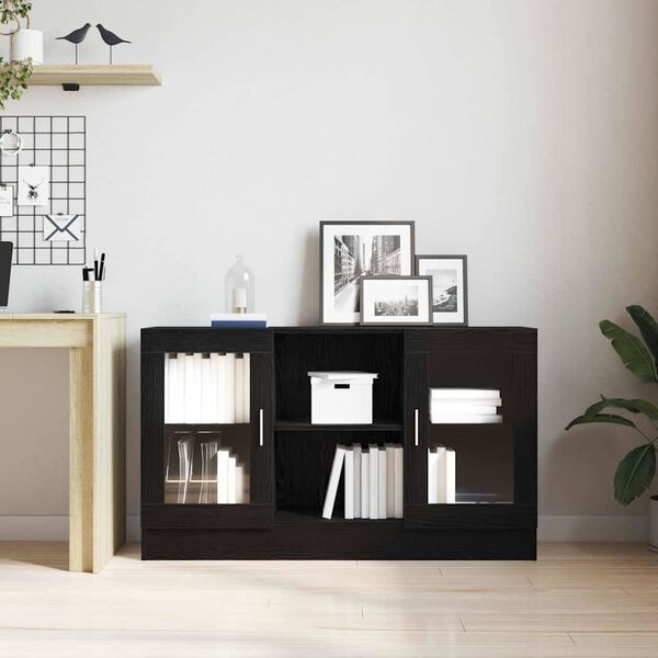 vidaXL Sideboard Schwarz Eichen-Optik 120 x 30,5 x 70 cm Holzwerkstoff
