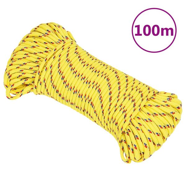 vidaXL Bootsseil Gelb 5 mm 100 m Polypropylen