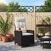 vidaXL Liegestuhl mit Teeteller 62 x 64 x 112 cm Poly-Rattan