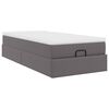 vidaXL Ottoman-Bett mit Matratze Grau 90x190 cm Kunstleder
