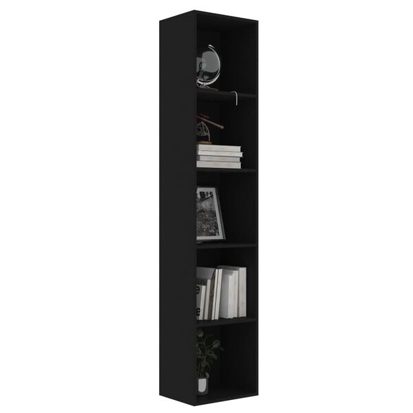 vidaXL Bücherregal Schwarz 40x30x189 cm Holzwerkstoff