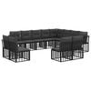 vidaXL Outdoor-Sofagarnitur 12 pcs Schwarz und Dunkelgrau Polyester