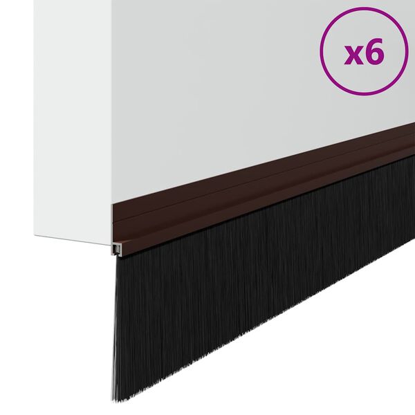 vidaXL Selbstklebende T&uuml;rb&uuml;rstendichtungen 6 pcs Braun 100 cm