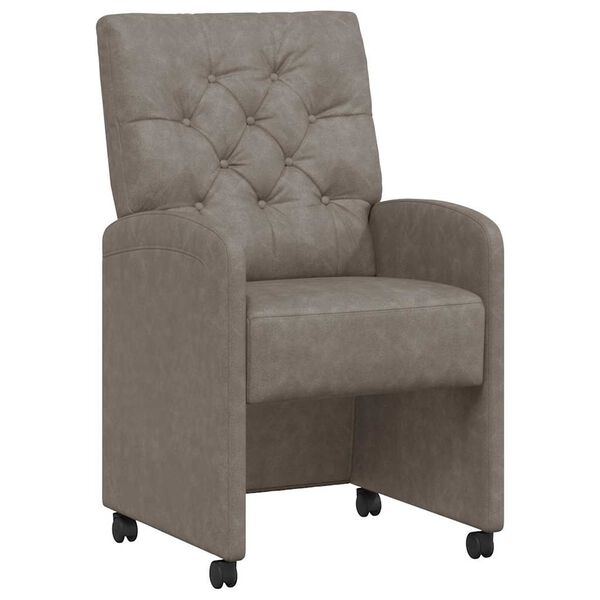 vidaXL Esszimmerst&uuml;hle mit Rollen 2 pcs Grau 58 x 67 x 97 cm