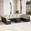 vidaXL Sofa Set mit Kissen 11 pcs Schwarz Poly-Rattan