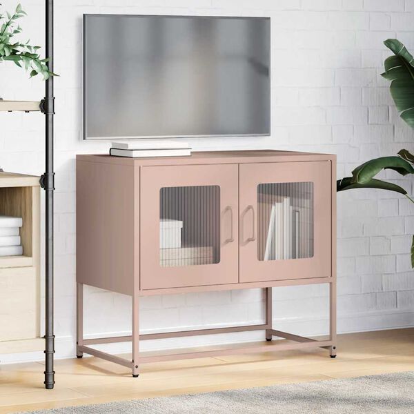 vidaXL TV-Schrank Rosa 68x39x60,5 cm Kaltgewalzter Stahl
