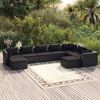 vidaXL 9-tlg. Garten-Lounge-Set mit Kissen Poly Rattan Schwarz